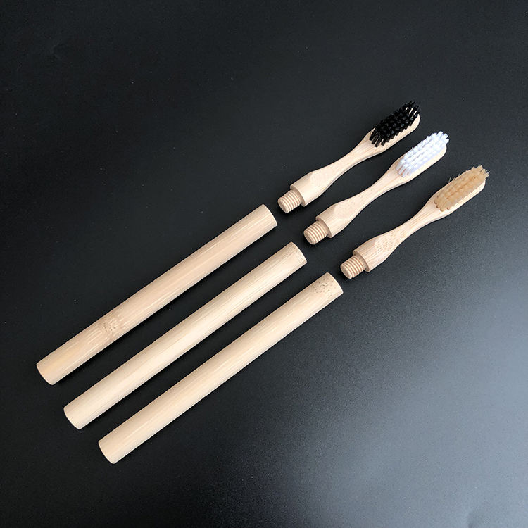Charcoal Reusable Bamboo Toothbrush with Replaceable Detachable Heads