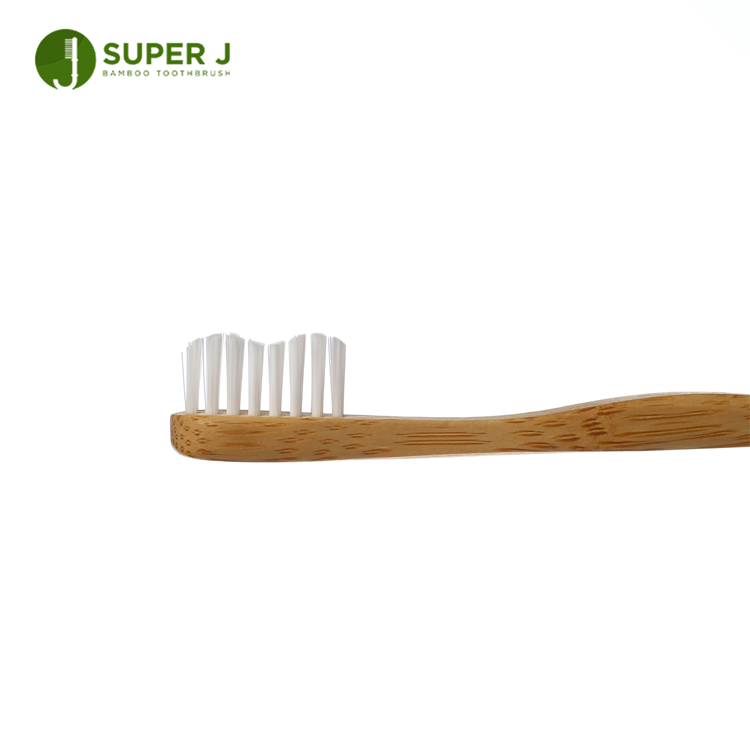 Custom Eco-friendly Natural Bristle White Bamboo Toothbrush Travel