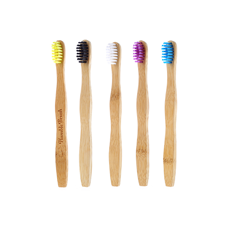 Low Moq Wholesale 100% Natural Biodegradable Wooden Custom Soft Baby Bamboo Toothbrush