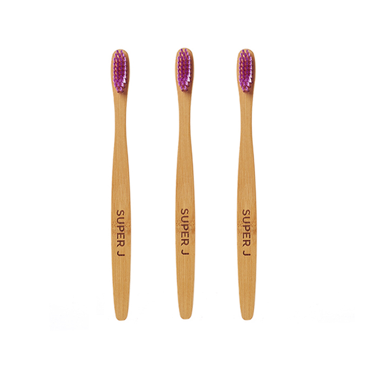 Natural Bamboo Handle Toothbrush Purple Whitening Soft Bristles Premium Biodegradable Bamboo Toothbrush Eco-friendly Oral Care