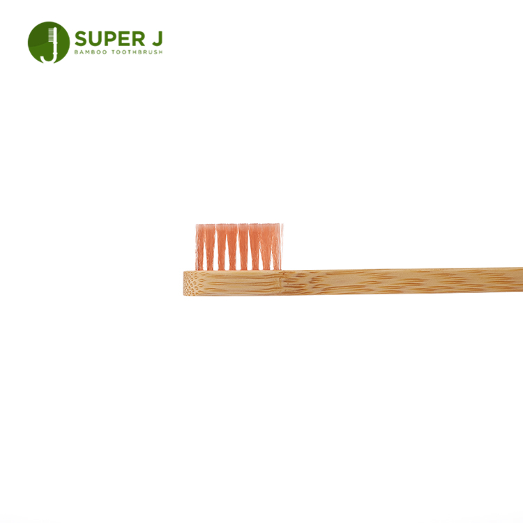 Eco Friendly OEM 4 Pack Organic 100% Bamboo Toothbrush Pink Personalized Logo Biodegradable