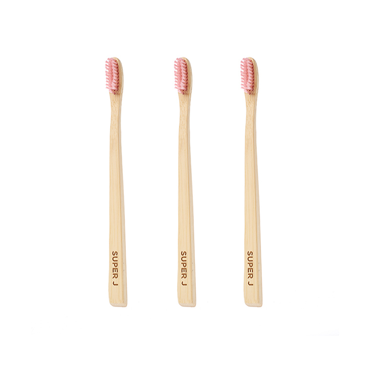 Hot Sale 100% Organic Ultra Soft Custom Logo Kids Wholesale Pink Bamboo Toothbrush