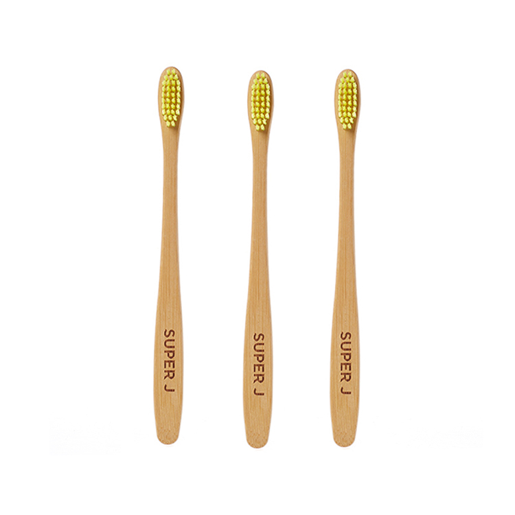 Bamboo Toothbrush Quality And Environmental Yellow Soft Bristle Toothbrush Adult Child Custom Logo