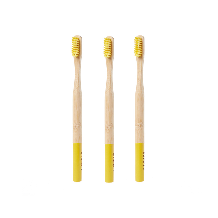 Toothbrush 100% Organic Ultra Soft Custom Logo Kids Wholesale Yellow Bamboo Toothbrush