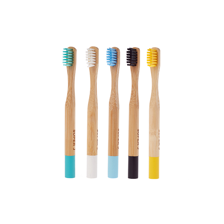 Wholesale Biodegradable Eco-friendly Round Bamboo Toothbrush 4 Pack Set for Hotel And Travel