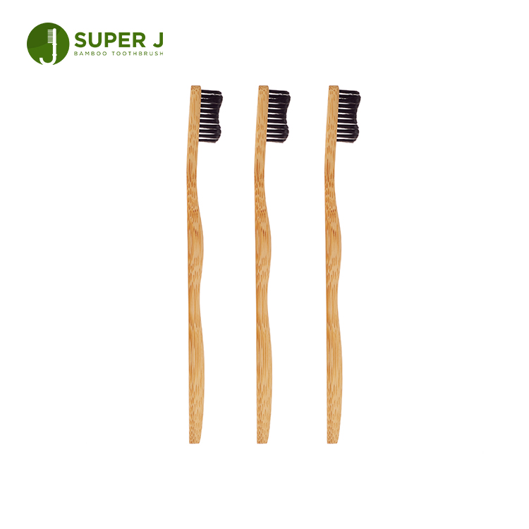 Wholesale Private Label Adults Oral Clean Charcoal Bamboo Toothbrush Child
