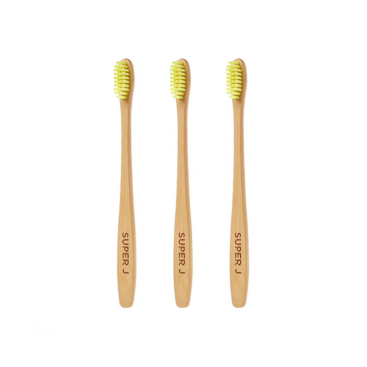 Bamboo Toothbrush Quality And Environmental Yellow Soft Bristle Toothbrush Adult Child Custom Logo