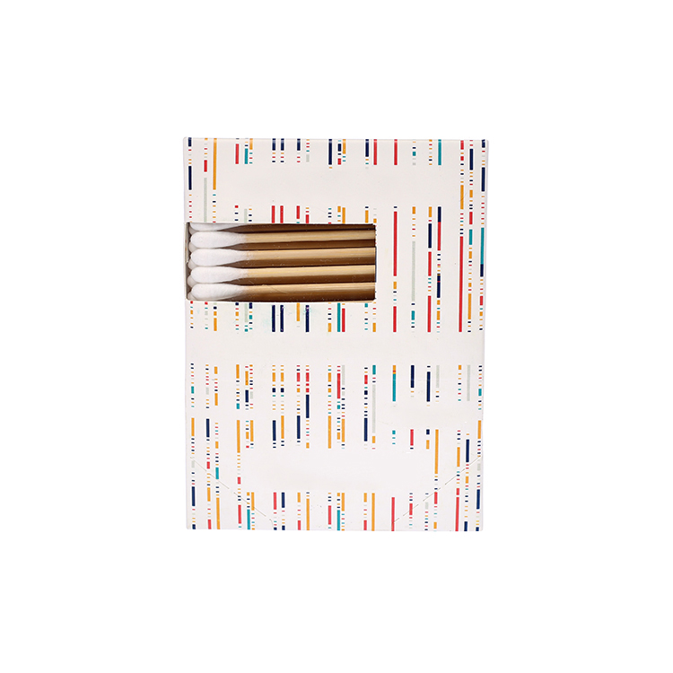 Organic Wooden Cotton Swabs Eco Friendly Medical Clean Cotton Swab Container Paper Box