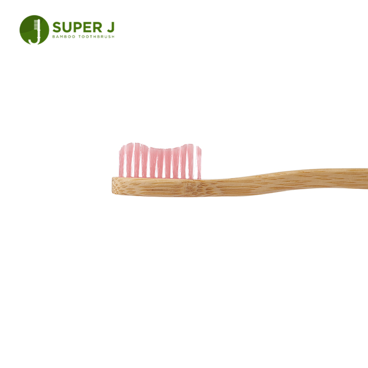 Hot Sale 100% Organic Ultra Soft Custom Logo Kids Wholesale Pink Bamboo Toothbrush