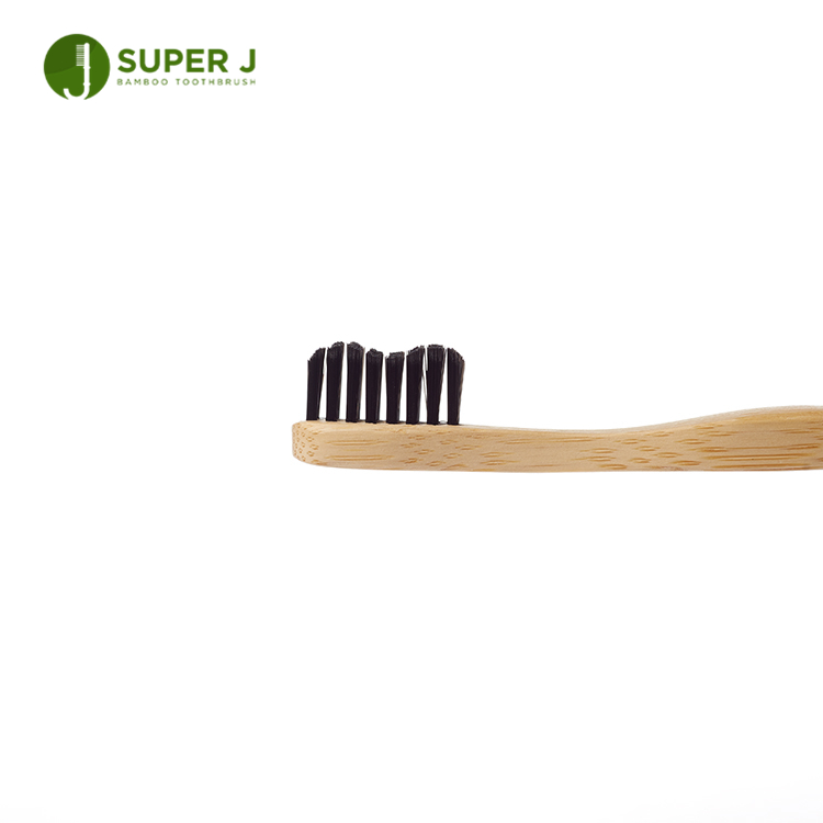 Organic Charcoal 100% Biodegradable Dark Eco Friendly Wave Hard Bristle Bamboo Toothbrush Soft