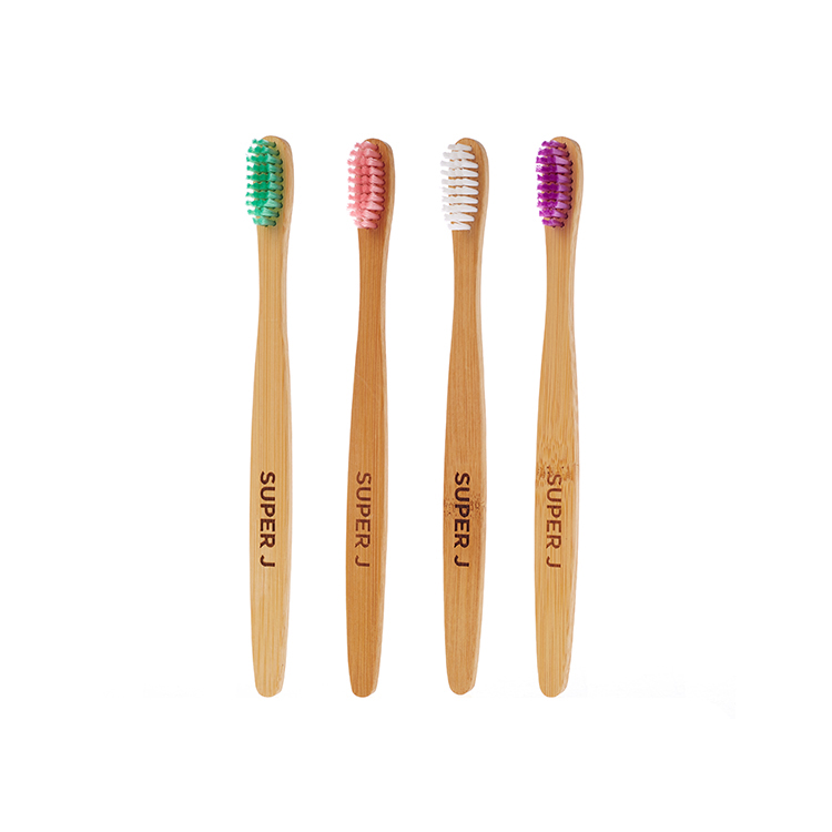 Eco-friendly Natural Soft Pink Bristle Handmade 100% Biodegradable Bamboo Toothbrush without Pesticides