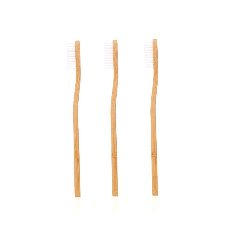 Oem Flat White Bamboo Toothbrush Eco Friendly Custom Logo Natural Nylon Dupont Bristles Toothbrush