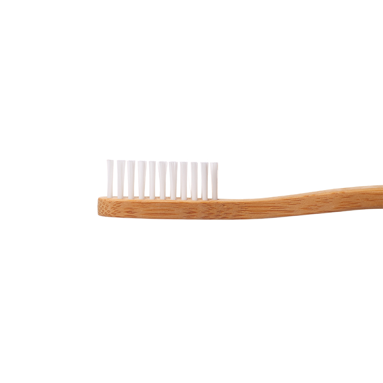 Oem Flat White Bamboo Toothbrush Eco Friendly Custom Logo Natural Nylon Dupont Bristles Toothbrush