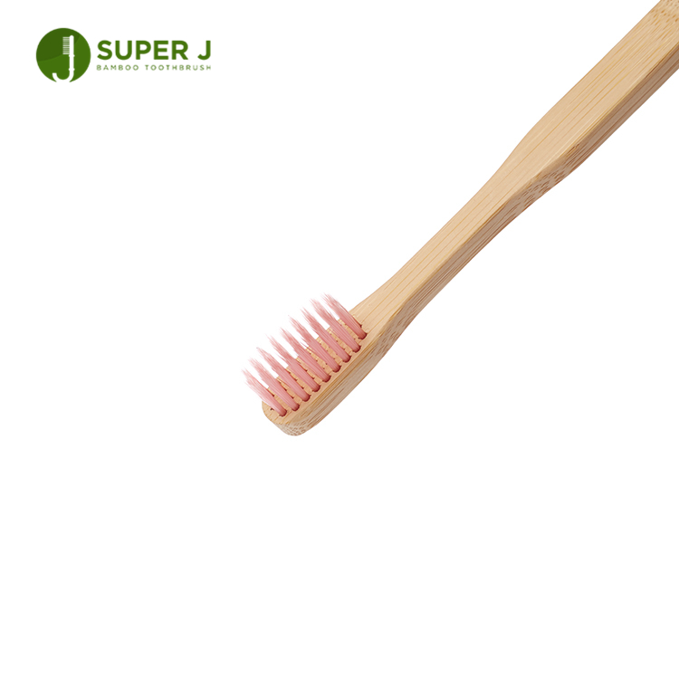 Wooden Pink Toothbrush Set Eco-friendly Biodegradable Flat New Bamboo Toothbrush Wholesale