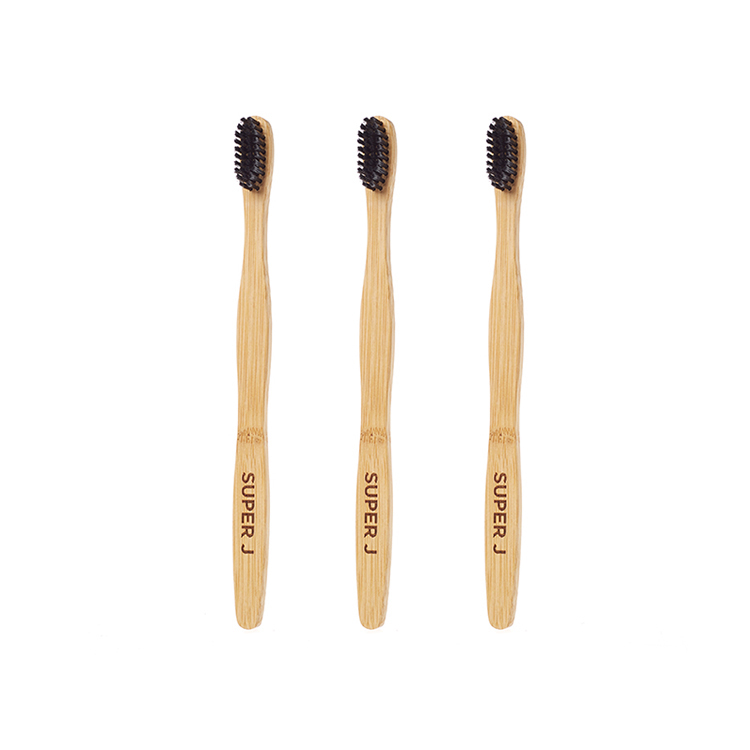 Biodegradable Toothbrush Private Label Custom Logo Personalized Charcoal Bamboo Toothbrush Medium Bristle