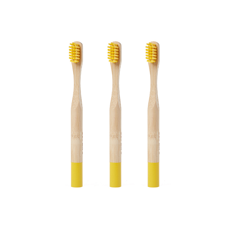 Wholesale Biodegradable Eco-friendly Round Bamboo Toothbrush 4 Pack Set for Hotel And Travel