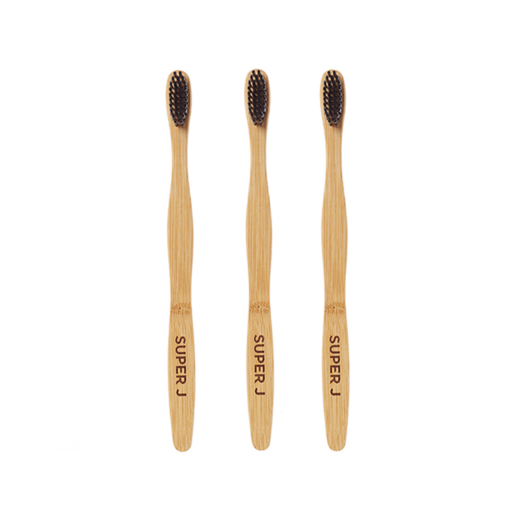 Biodegradable Toothbrush Private Label Custom Logo Personalized Charcoal Bamboo Toothbrush Medium Bristle