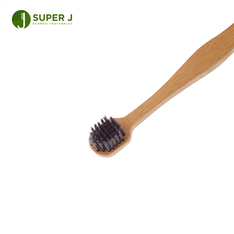 BPA Free Biodegradable OEM Manufacturer Private Label Logo Organic Custom Black Bamboo Toothbrush Charcoal