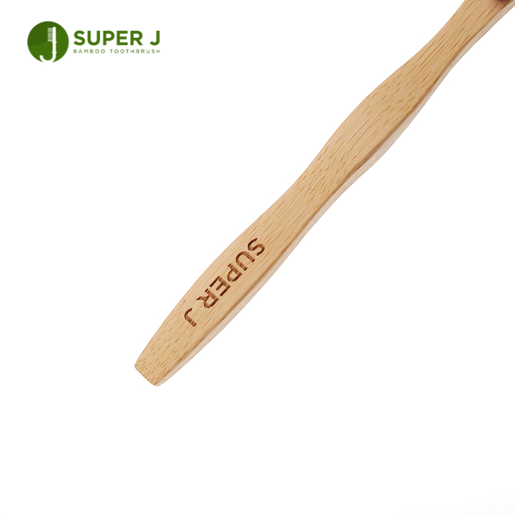 Custom Top Quality BPA Free Adult Eco-Friendly Natural Biodegradable Purple Bristles Bamboo Toothbrush