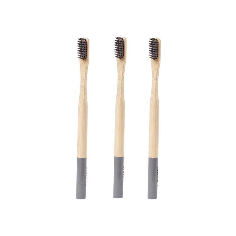 Eco-friendly Natural Private Label Bristle Gray Organic Bamboo Toothbrush Biodegradable