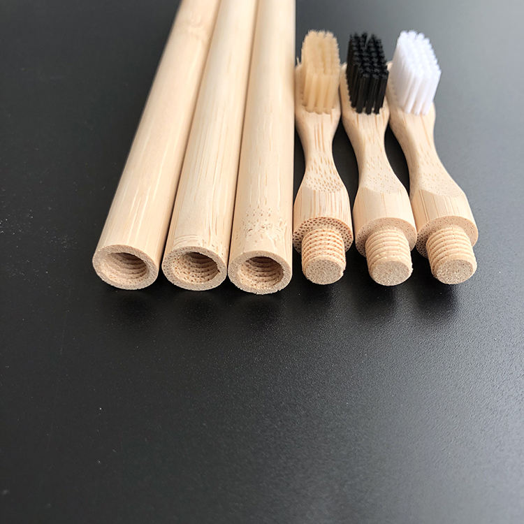 Charcoal Reusable Bamboo Toothbrush with Replaceable Detachable Heads