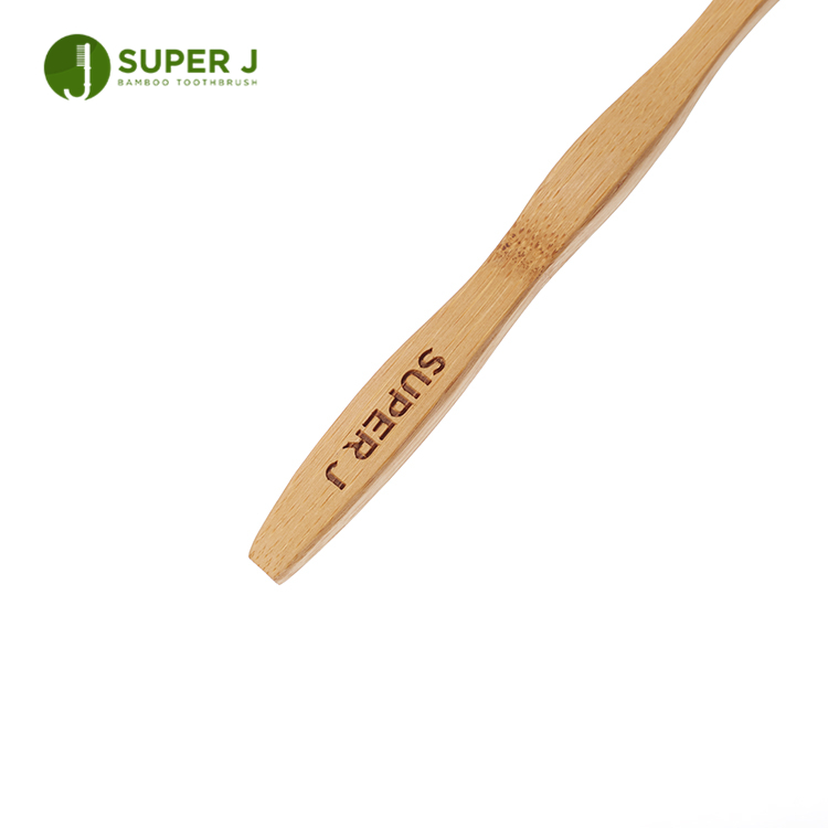 Custom Logo Manufacturer Hydrophil Red Bristle Crank Anti-mold Bamboo Toothbrush Environmental