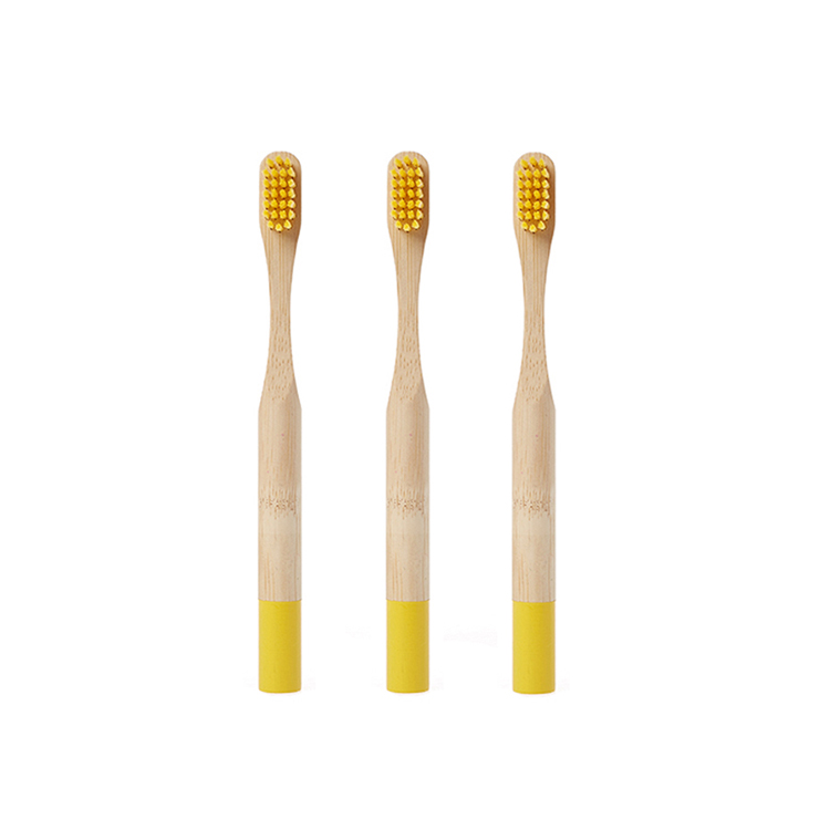 Wholesale Biodegradable Eco-friendly Round Bamboo Toothbrush 4 Pack Set for Hotel And Travel