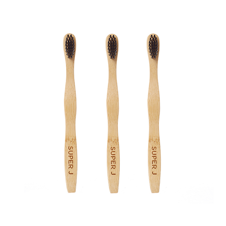 Organic Charcoal 100% Biodegradable Dark Eco Friendly Wave Hard Bristle Bamboo Toothbrush Soft