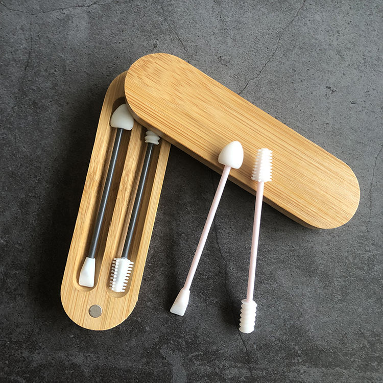 Lipstick Bamboo Sticks Cosmetic Swab Ear Cleaning Buds 
