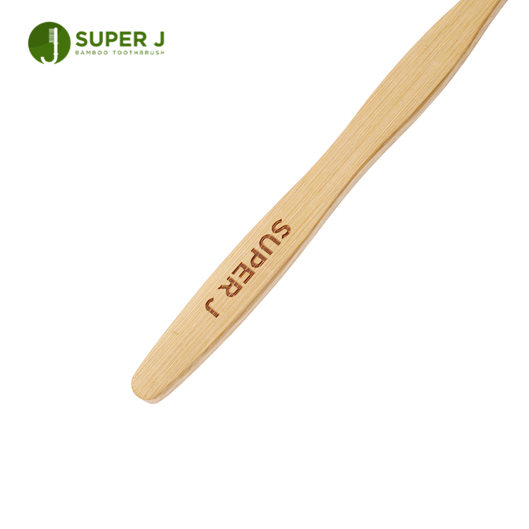 Flat Handle Bamboo Toothbrush Blue Bristle Moso Organic Toothbrush Custom Engraved Logo Manufacturer