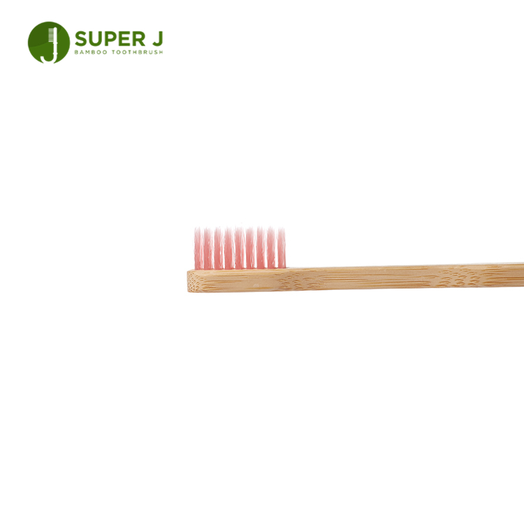 Wooden Pink Toothbrush Set Eco-friendly Biodegradable Flat New Bamboo Toothbrush Wholesale