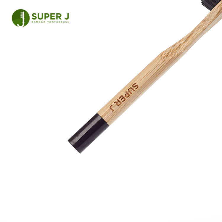 Eco Friendly OEM 4 Pack Organic 100% Biodegradable Charcoal Bamboo Toothbrush Adult And Kids