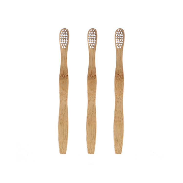 Custom Eco-friendly Natural Bristle White Bamboo Toothbrush Travel