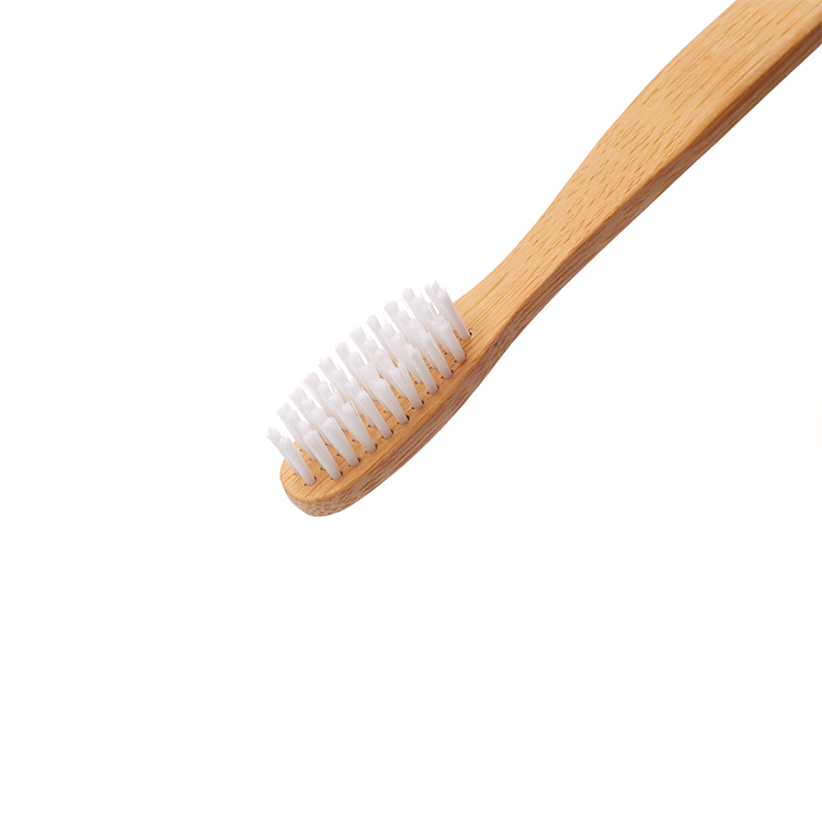Oem Flat White Bamboo Toothbrush Eco Friendly Custom Logo Natural Nylon Dupont Bristles Toothbrush