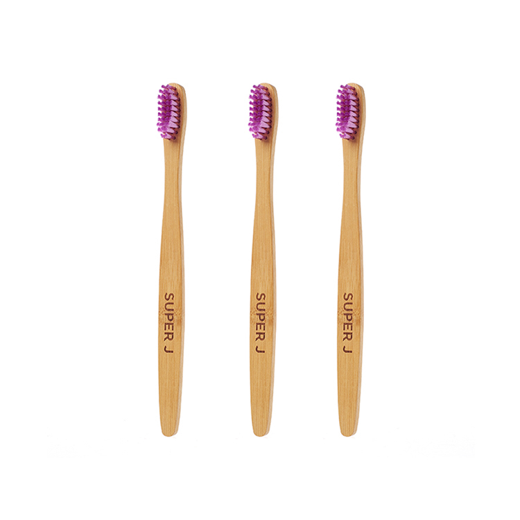 Natural Bamboo Handle Toothbrush Purple Whitening Soft Bristles Premium Biodegradable Bamboo Toothbrush Eco-friendly Oral Care