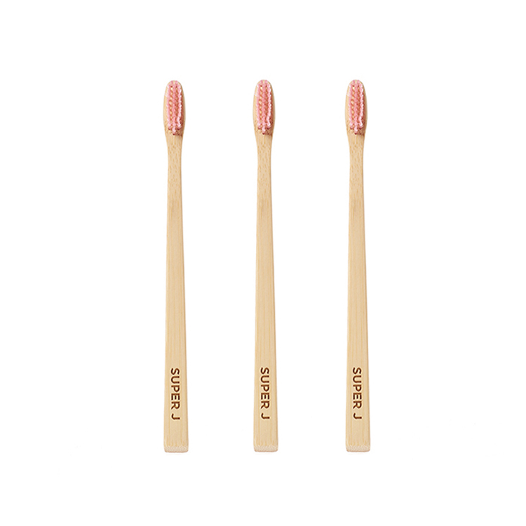 Hot Sale 100% Organic Ultra Soft Custom Logo Kids Wholesale Pink Bamboo Toothbrush