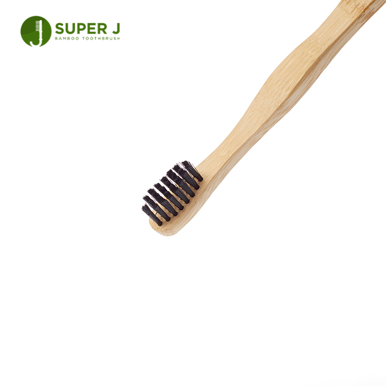 Organic Charcoal 100% Biodegradable Dark Eco Friendly Wave Hard Bristle Bamboo Toothbrush Soft