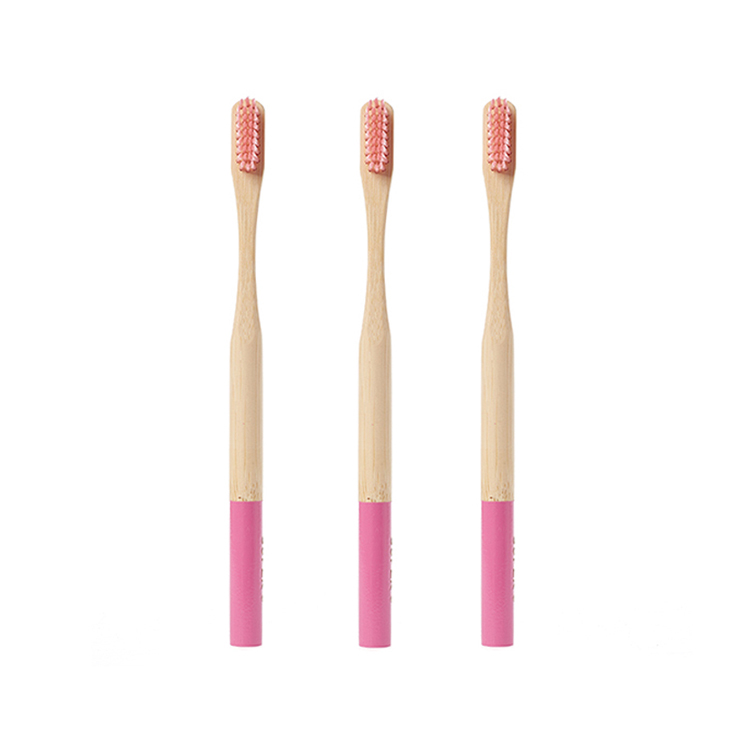 Wholesale Hot Sale Natural Organic Biodegradable Real Eco-Friendly Round Handle Bamboo Toothbrush For Adult